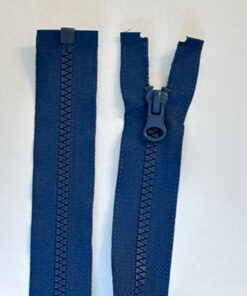 Krampenreissverschluss 5 mm - teilbar  - mittelblau 90cm - 95 cm