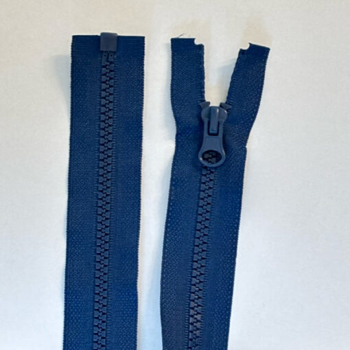 Krampenreissverschluss 5 mm - teilbar  - mittelblau 90cm - 95 cm