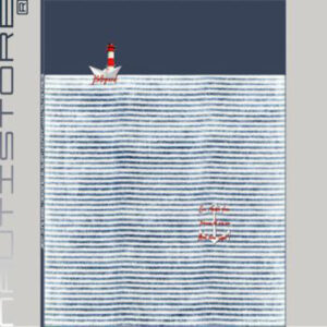 French Terry Panel Nautistore 2 Meter - "Boot ohne Segel " - blau