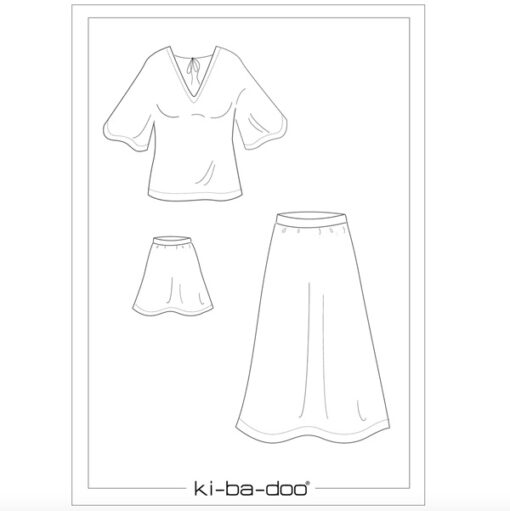 Papierschnittmuster Sommer Kombi #3 / Rock + Shirt Gr 32-48 - Kibadoo