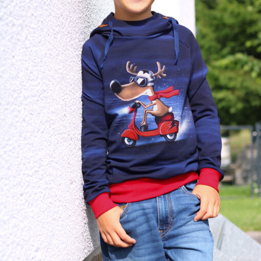 Panel - Sweat - "Winter Moods by Thorsten Berger" - Rentier - blau