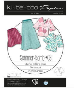 Papierschnittmuster Sommer Kombi #3 / Rock + Shirt Gr 32-48 - Kibadoo