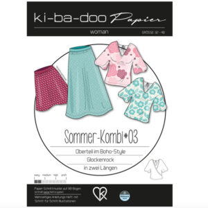 Papierschnittmuster Sommer Kombi #3 / Rock + Shirt Gr 32-48 - Kibadoo