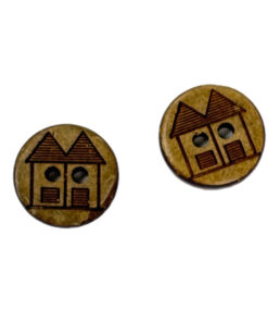 Kokosknopf 12.5 mm -Haus - natur