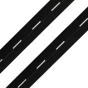 Lochgummiband 15 mm - schwarz