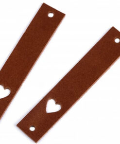 Lederetikette "Herz" - cognac