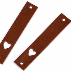Lederetikette "Herz" - cognac