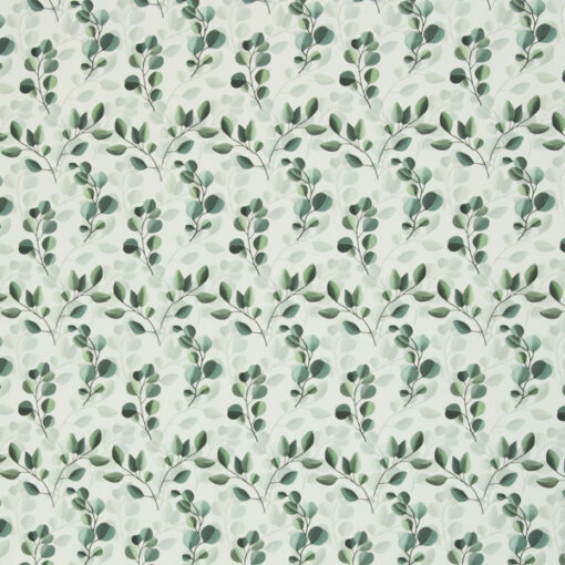 Baumwolle - Eucalyptus - weiss / grün