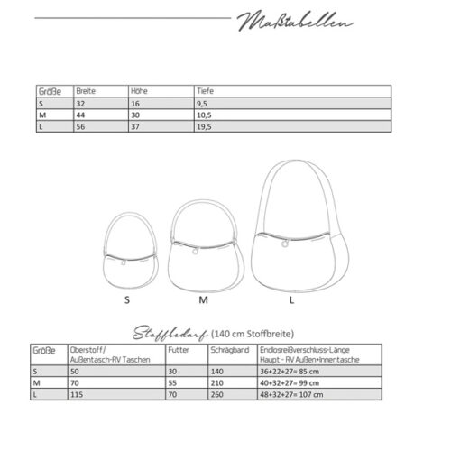 Papierschnittmuster Tasche "Mane" Gr S-M-L - Kibadoo