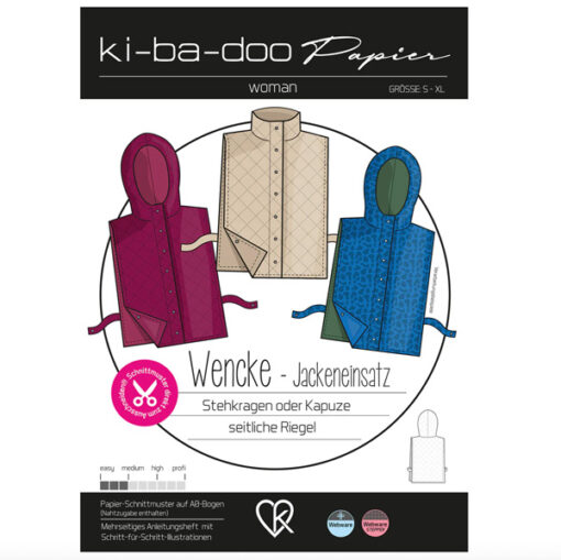 Papierschnittmuster Jackeneinsatz "Wencke" Gr S-XL - Kibadoo