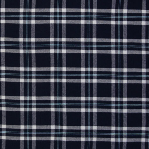 Flanell "Yukon" Karo - dunkelblau