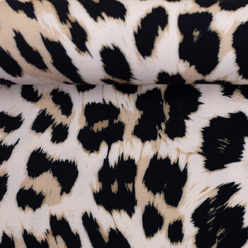 Viskose - Webware "Geoluxe Leo" - by Kibadoo - beige / schwarz