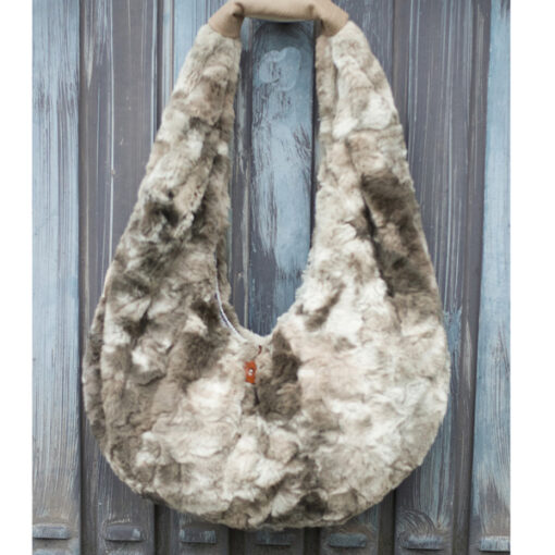 Kunstpelz " Sierra" - schlamm / beige