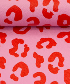 Kunstleder - "Happy Leo by Cherry Picking" rosa/ rot