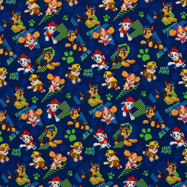 Baumwolljersey- "Paw Patrol " - blau / bunt