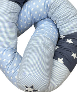 Einzelstück 3m ! Bettschlange Hellbau / dunkelgrau