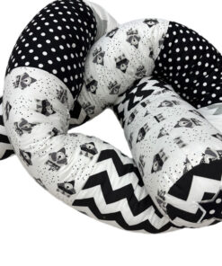 Einzelstück 2m50 ! Bettschlange schwarz / weiss Waschbär