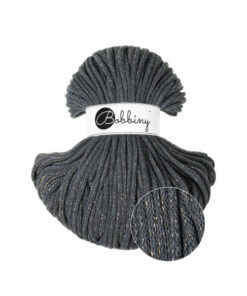5 mm PREMIUM - Makramee Kordel / Schnur von Bobbiny - shiny charcoal